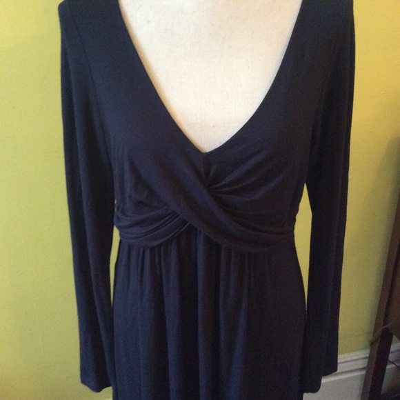 Soprano Navy Blue Faux Wrap Dress size L - Picture 2 of 8